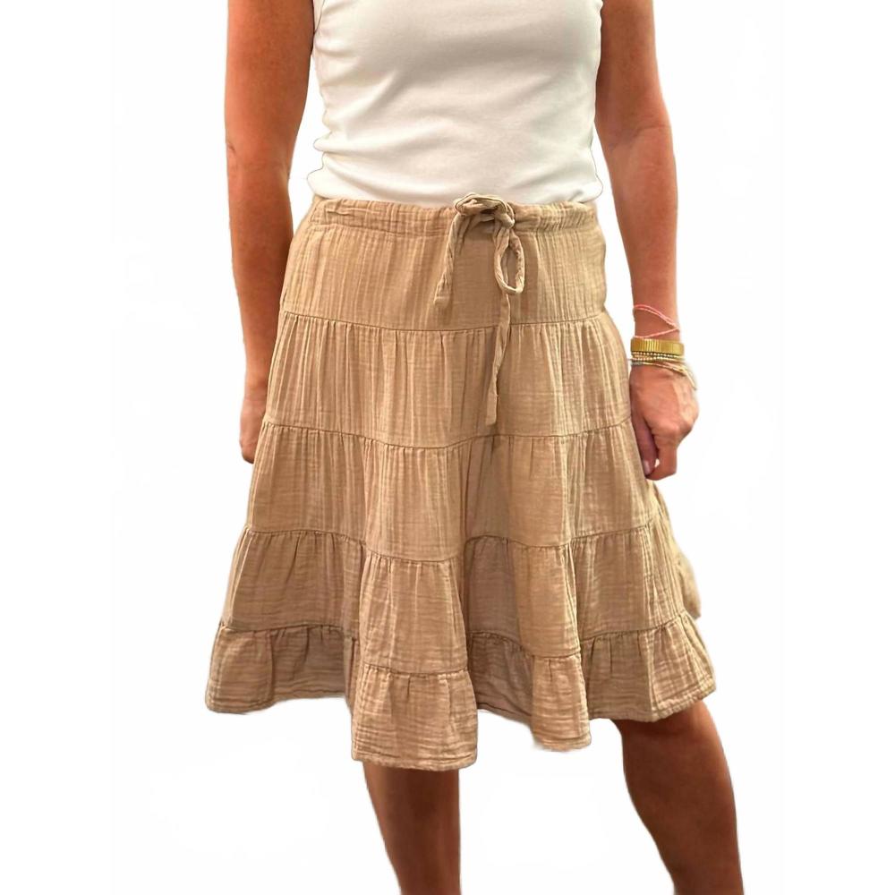 NEW DYLAN women's gauze sophie skirt in khaki